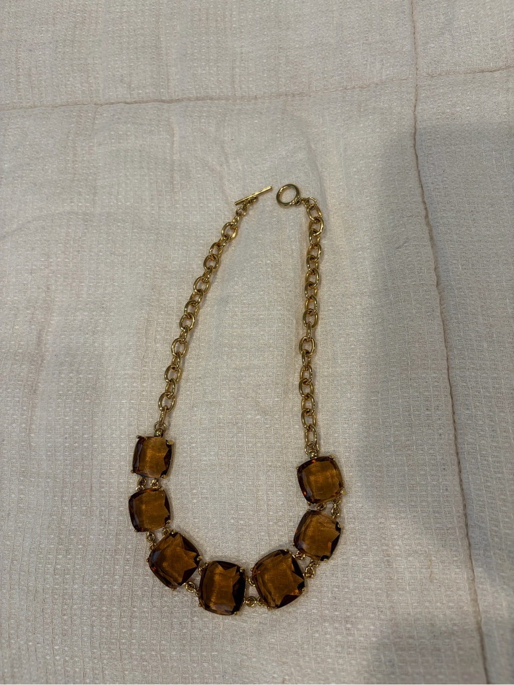 Gold Chain Necklace with Amber Gemstones
